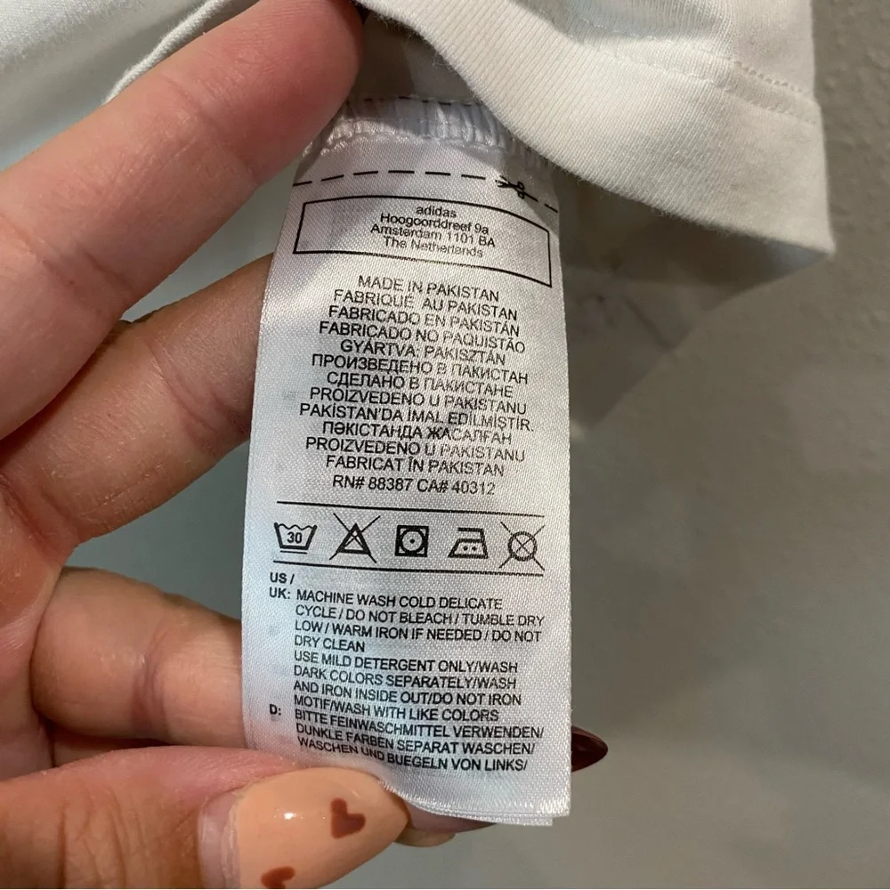 Adidas Logo Crop Top Spaghetti Strap Y2K White Black X-Small - Picture 7 of 8